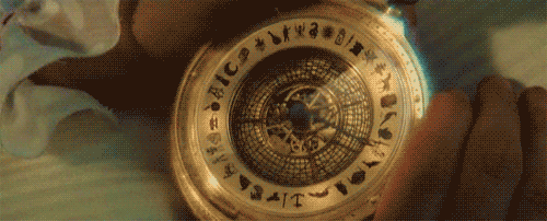An animated gif of the alethiometer from The Golden Compass working.