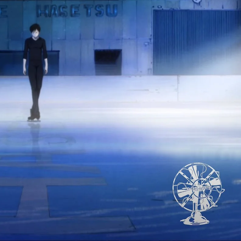 Episode 39’s cover: a screenshot of Yuri on the ice.