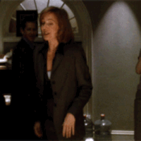 A gif of CJ Cregg, from The West Wing, doing The Jackal.