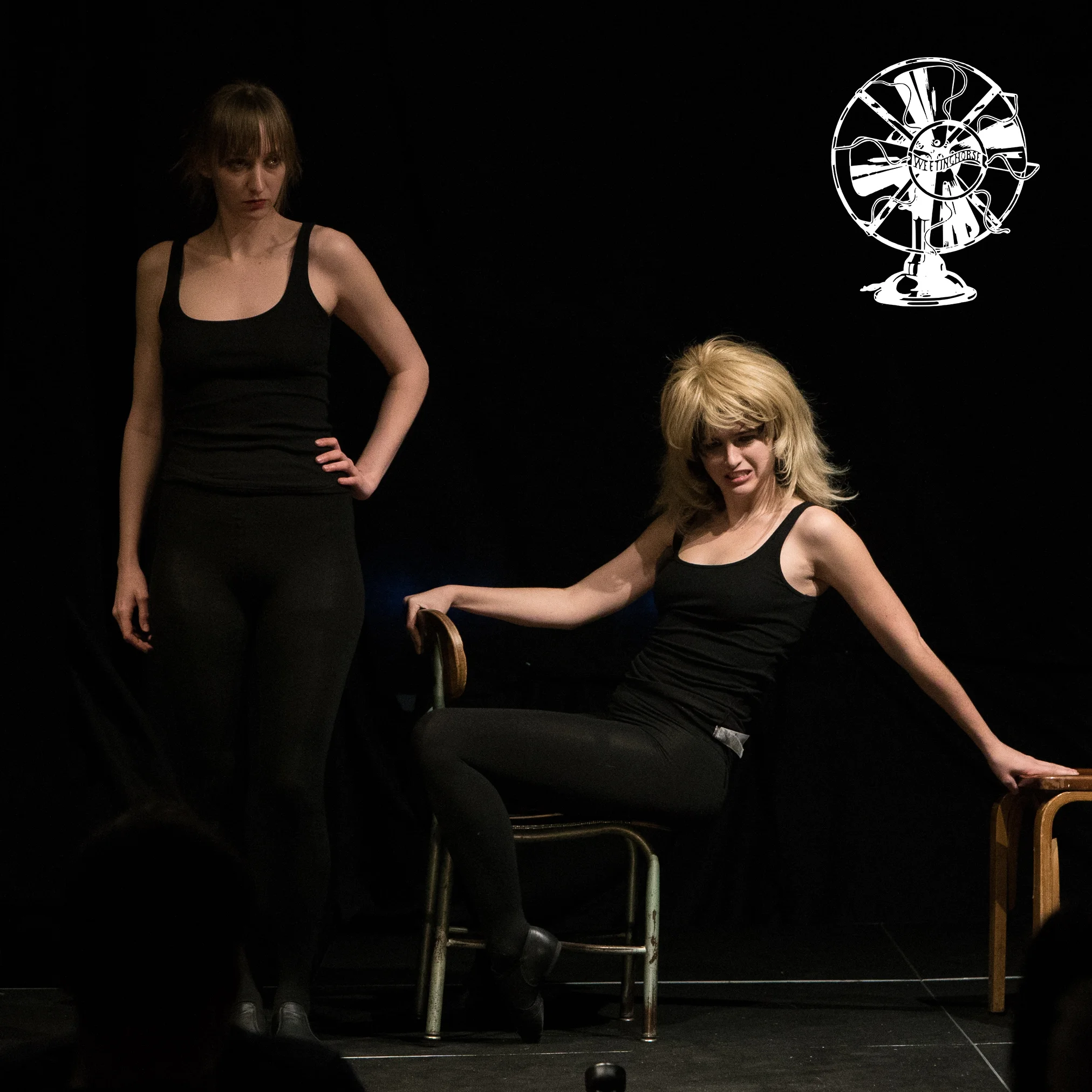 Episode 103’s cover: Emily Allan and Leah Hennessey on stage performing “Slash.”