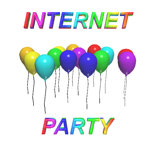 an animated gif involving the words INTERNET PARTY
