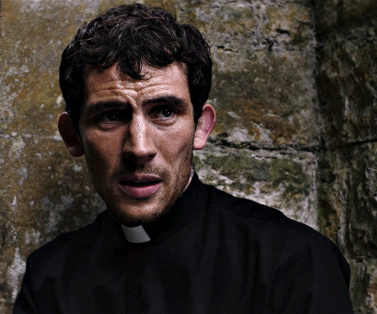 animated gif of Father Jud looking characteristically troubled.