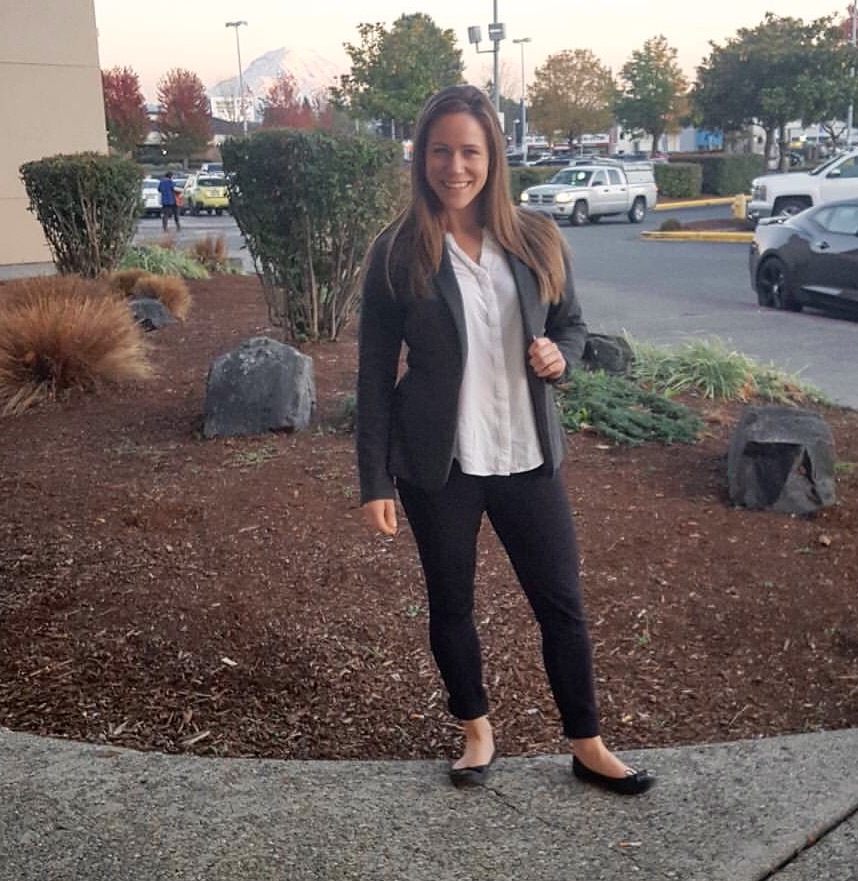 Hanni looking so professional in her new blazer that her son felt compelled to snap a picture. 