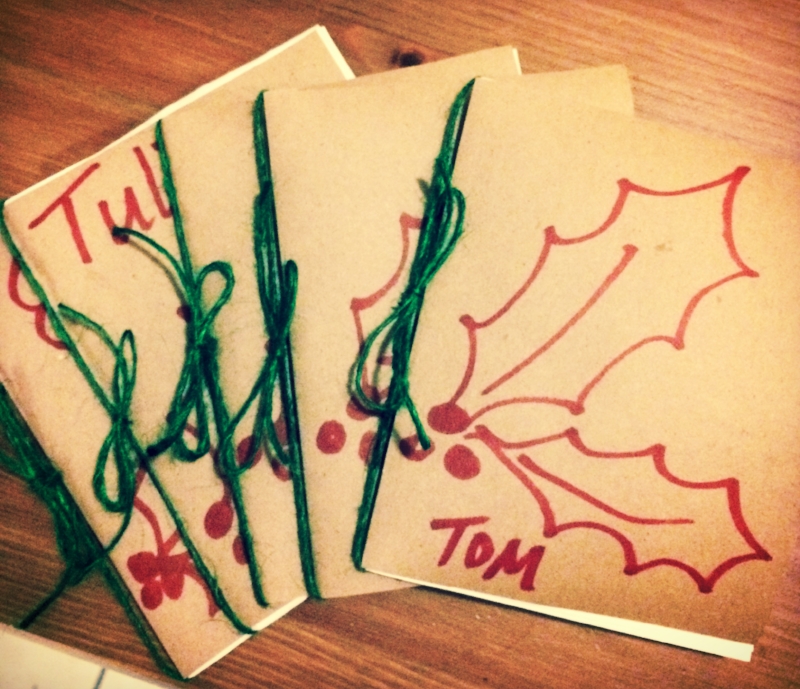 Our recipe books may not have featured Pinterest Perfect handwriting, but their craft paper covers and green twine binding sure were cute!
