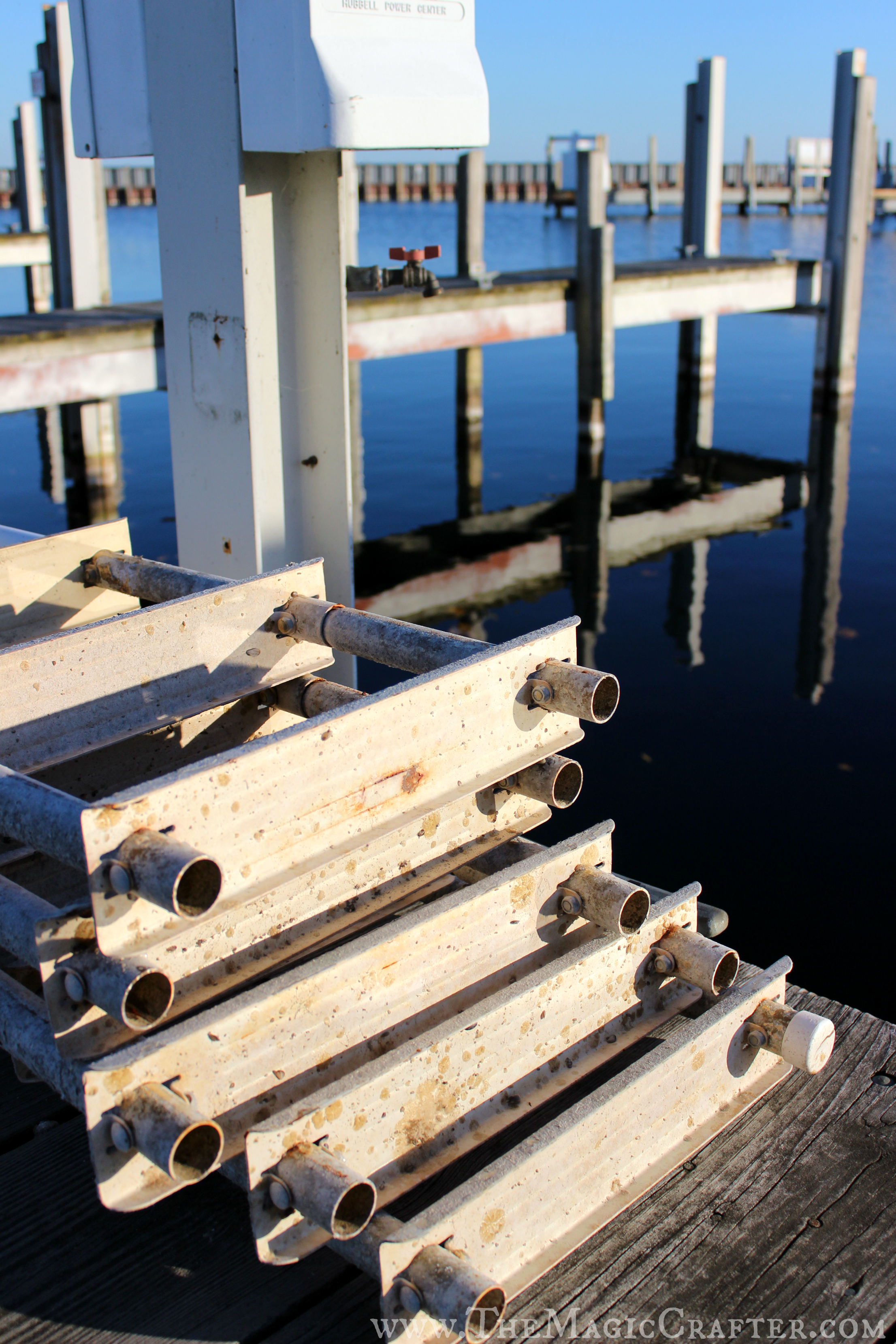 Here is another image of the ladder-like structures. The wear and tear them are no doubt the result of many years of use.