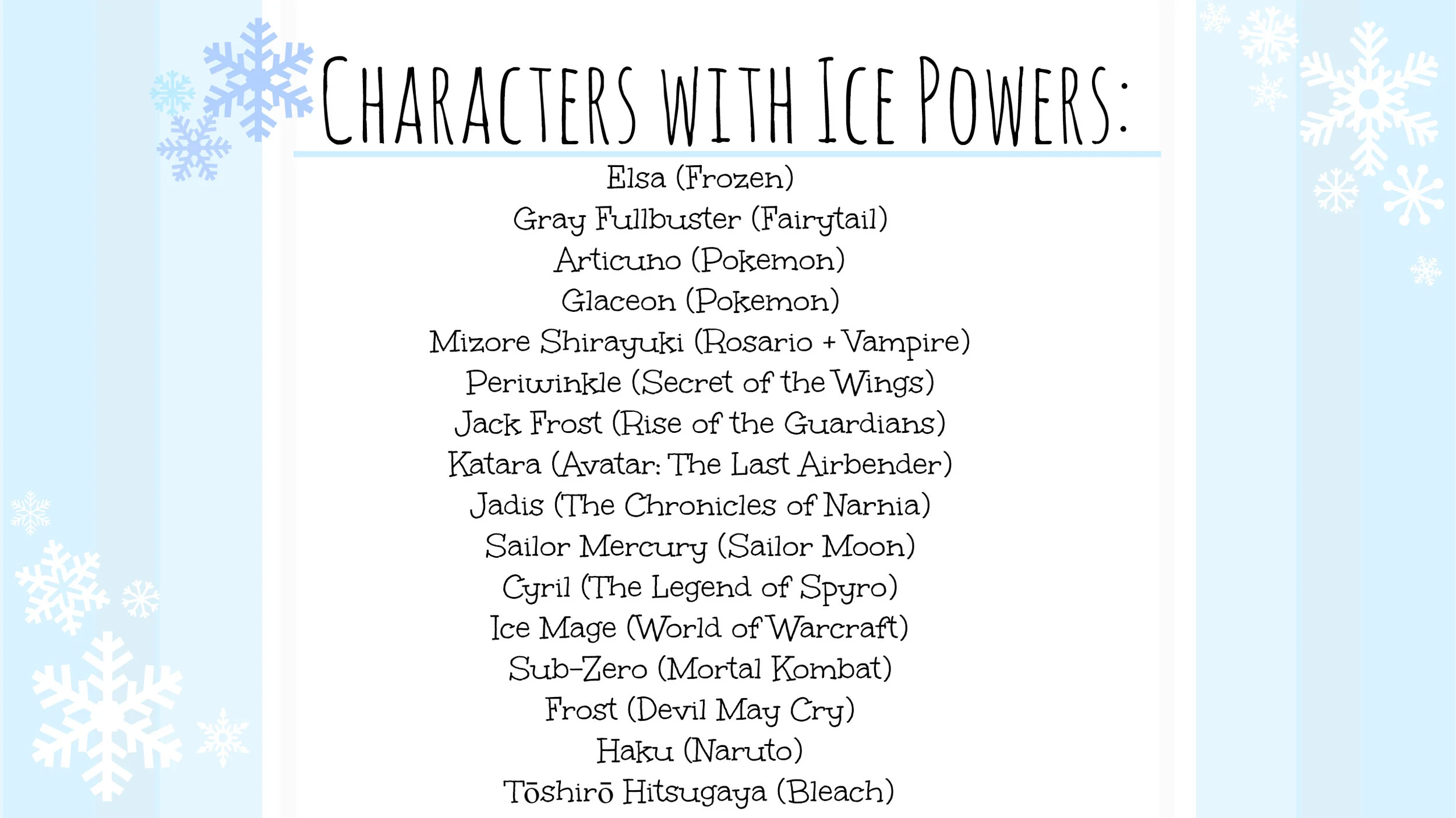 Ice Character Names DIY Frozen Ice Powers - VERY Easy Cosplay Prop Tutorial — The Magic Crafter