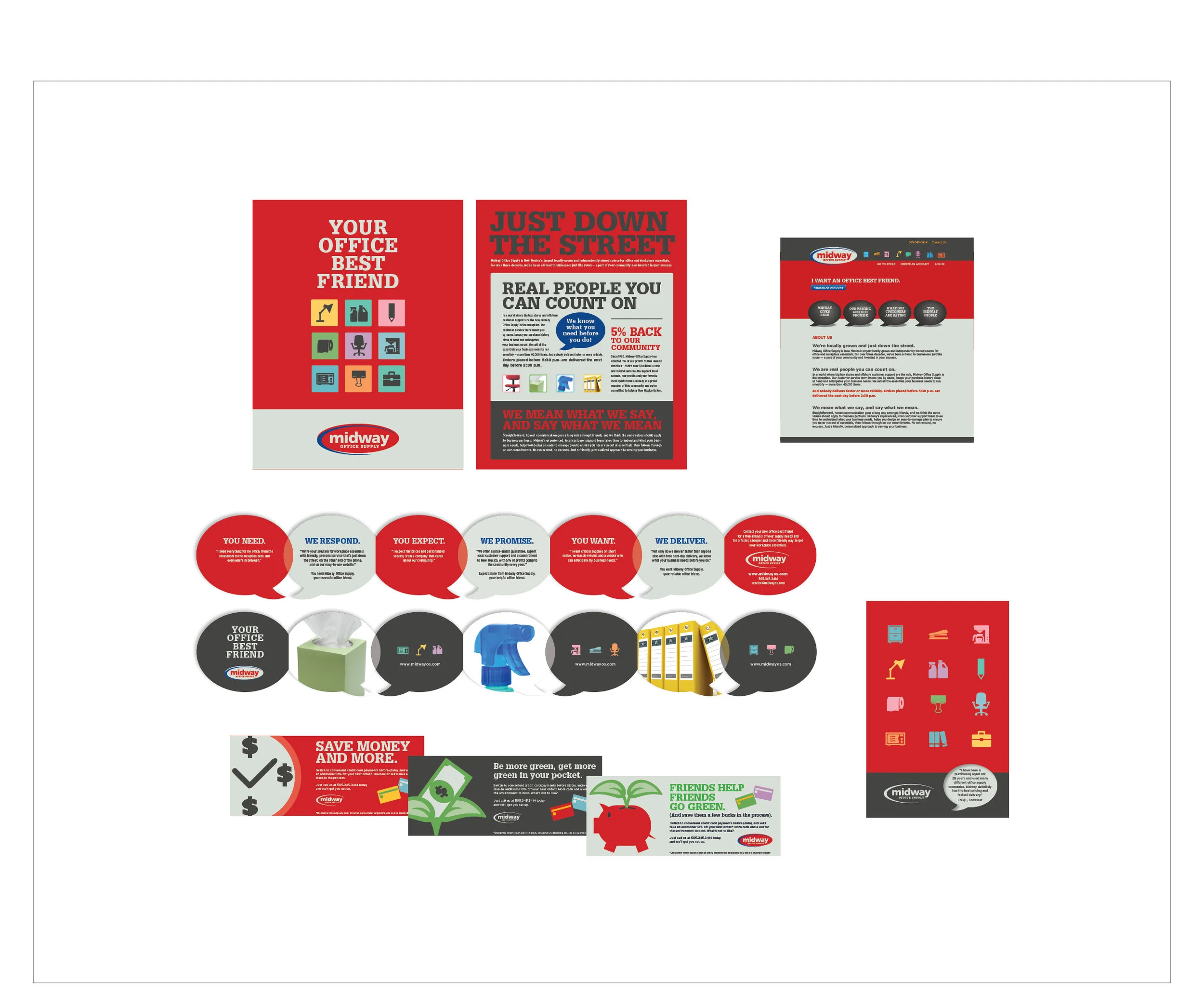 eye-catching and friendly design to represent great service for office supply delivery