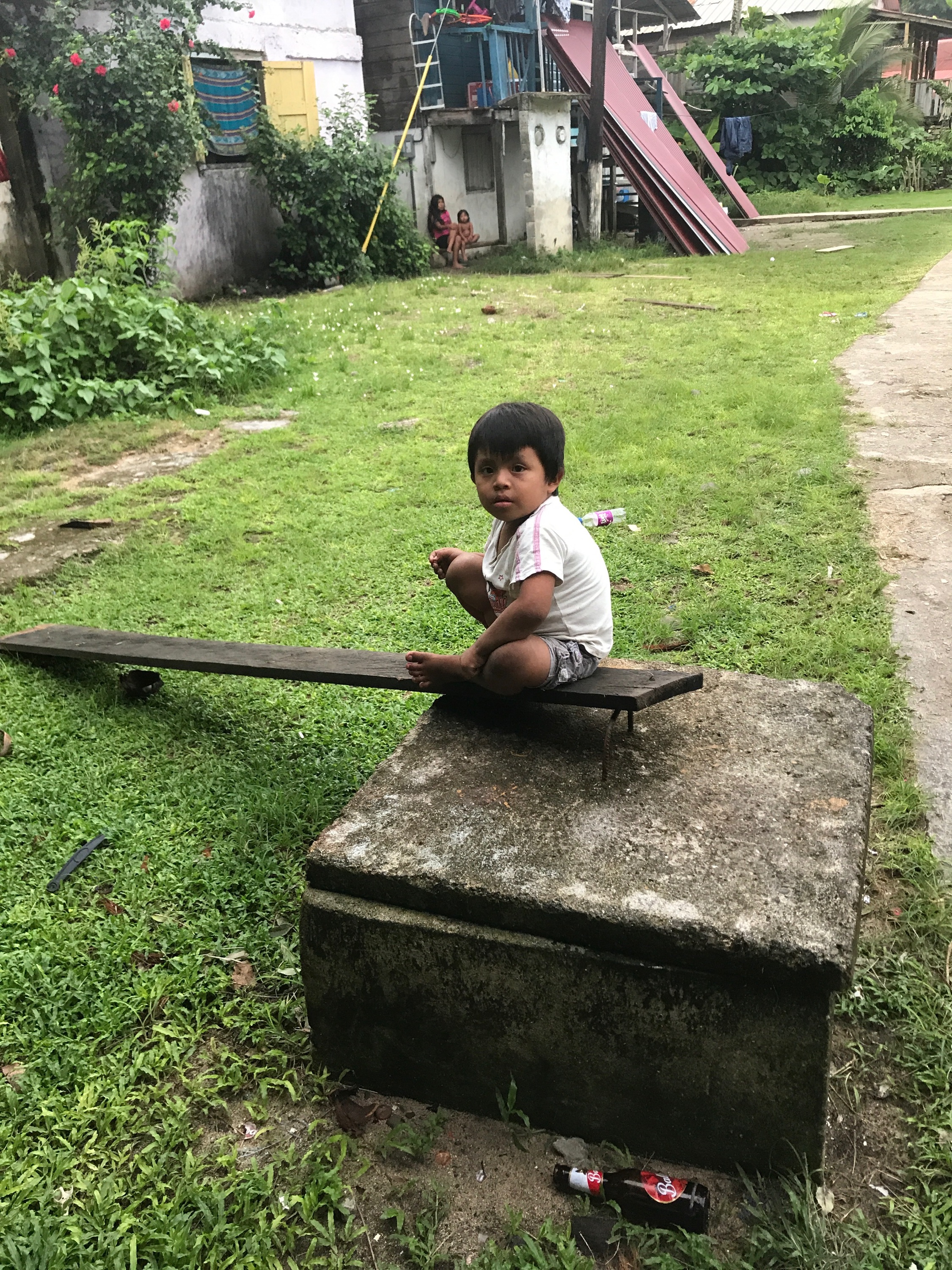 Photo from Vince of a boy he found playing on the street