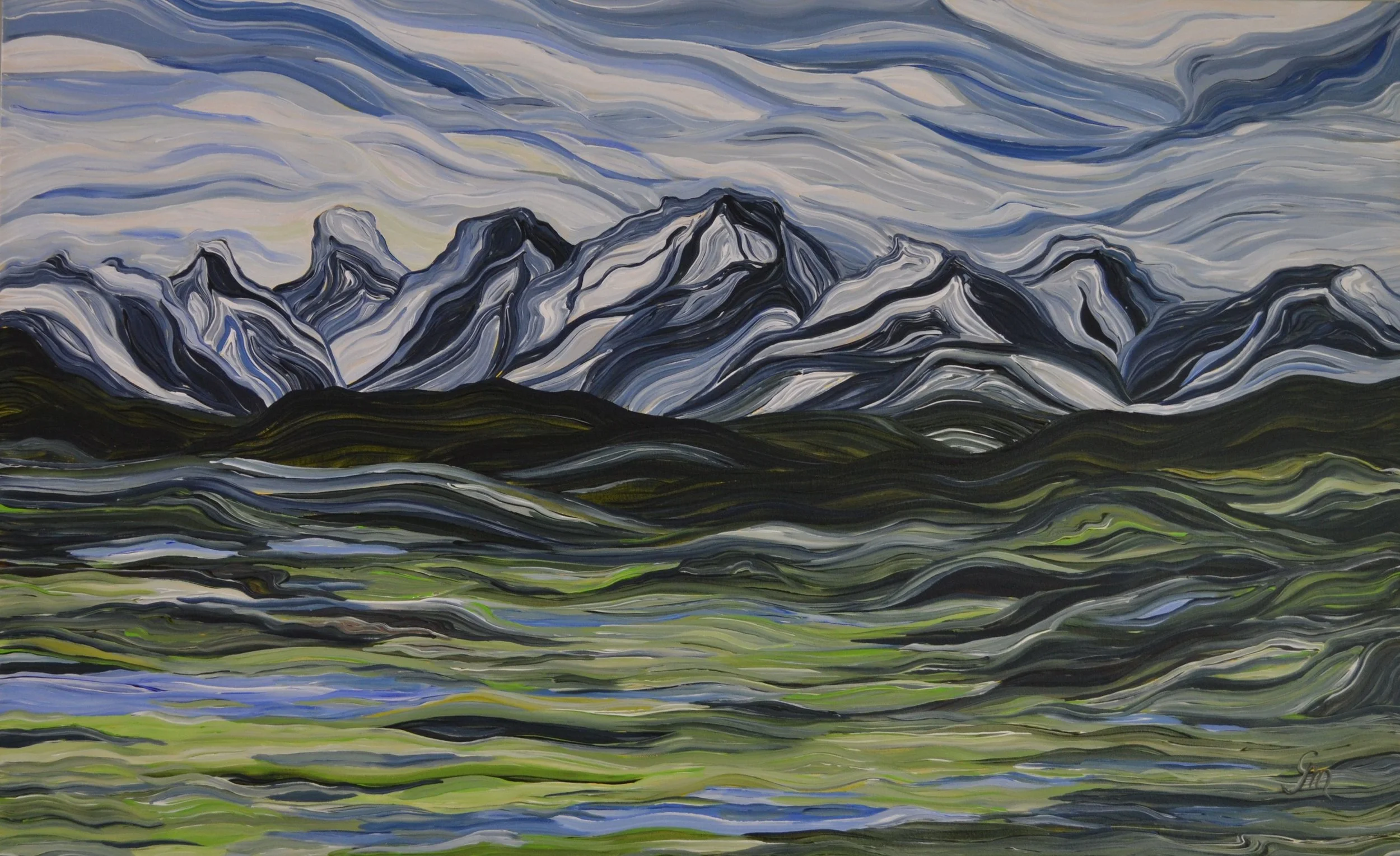 Blue in Green, 30" x 48"