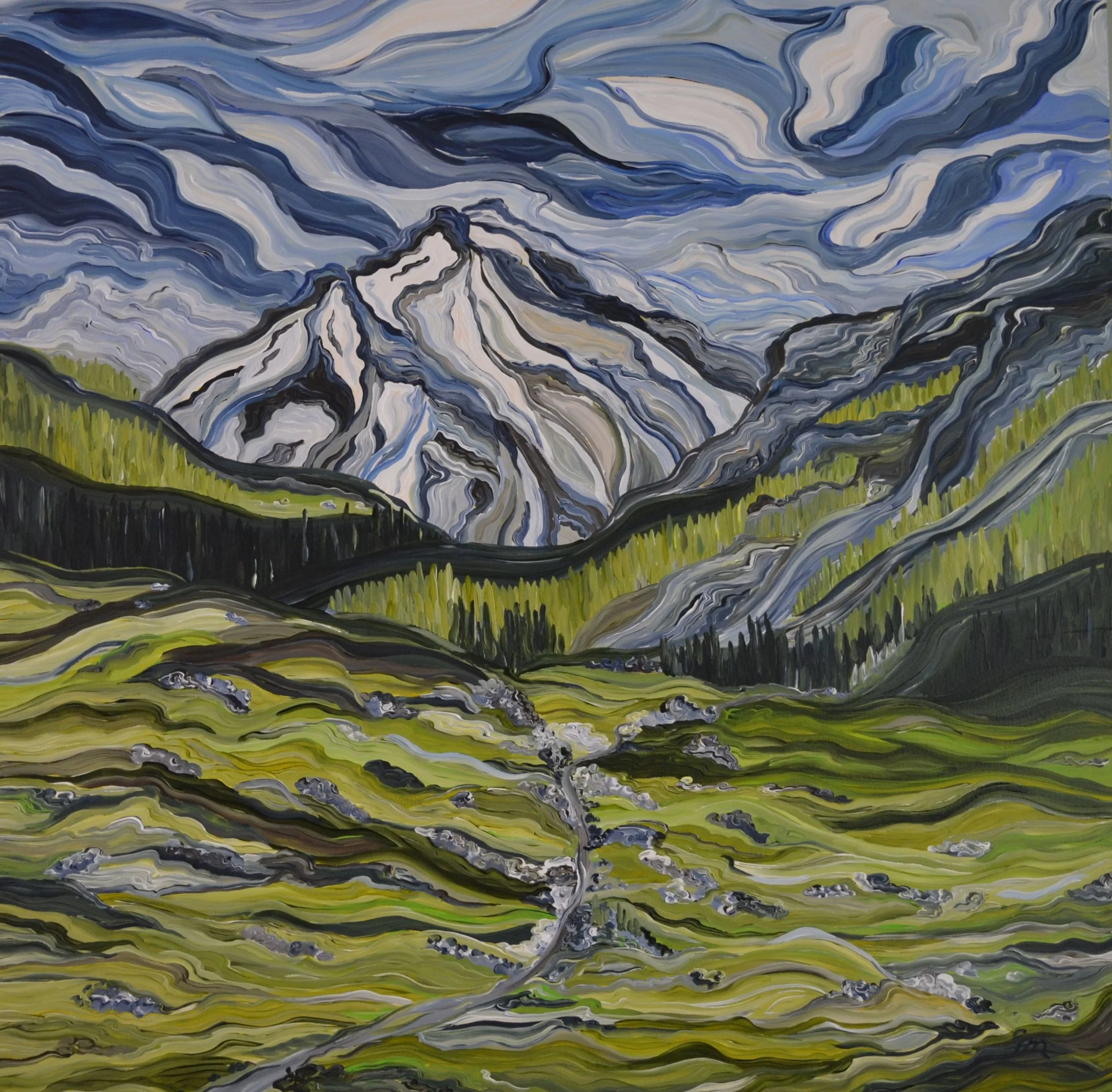 Spring and Thunder, 48" x 48"