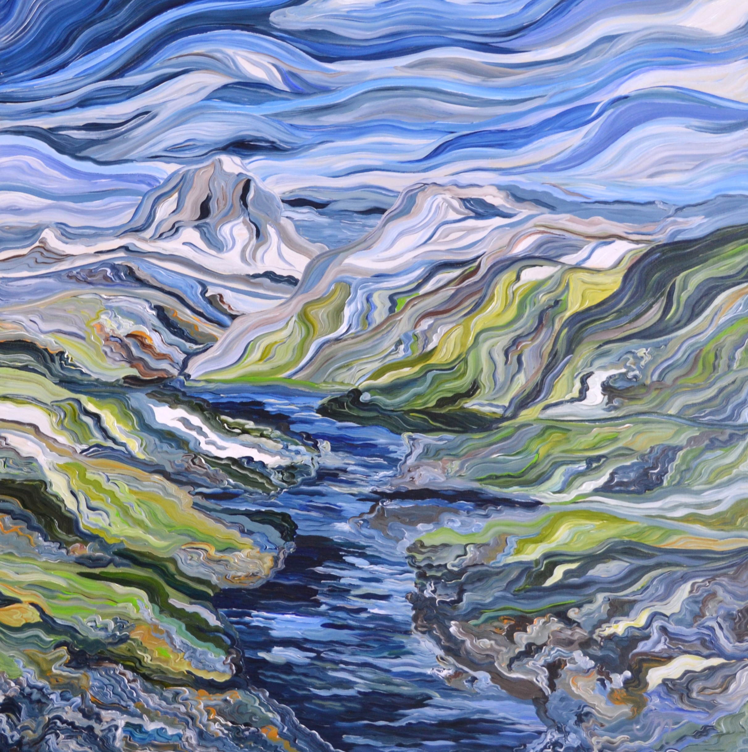 Cold Stream, 40" x 40"