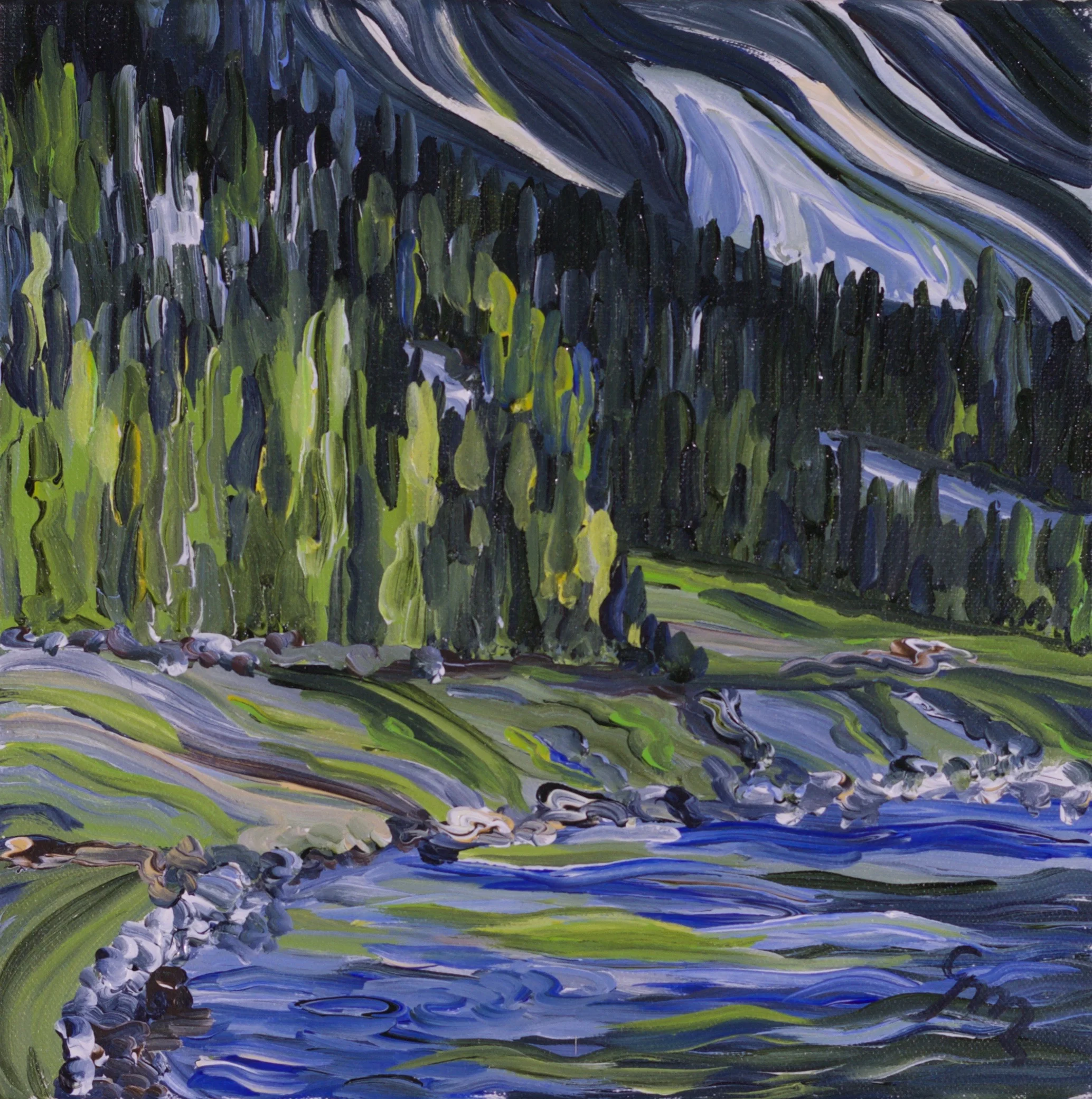 Wedge Pond II, 12" x 12"