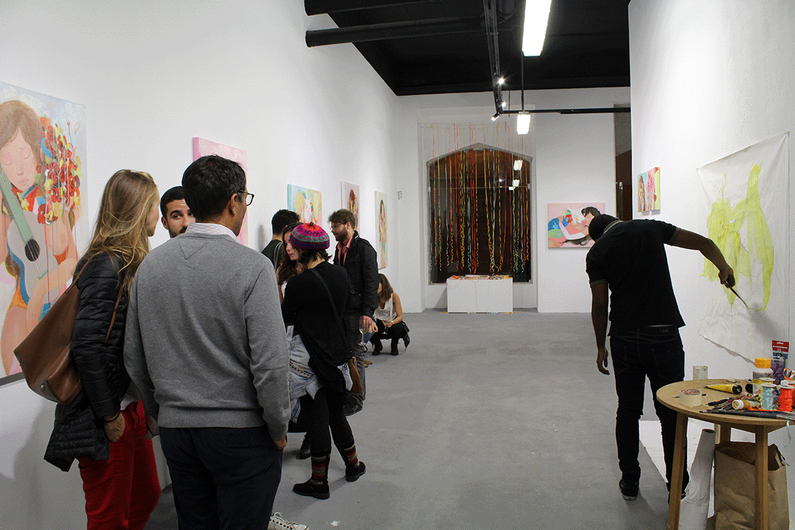 Combone was invited to provide a live painting during the Vernissage