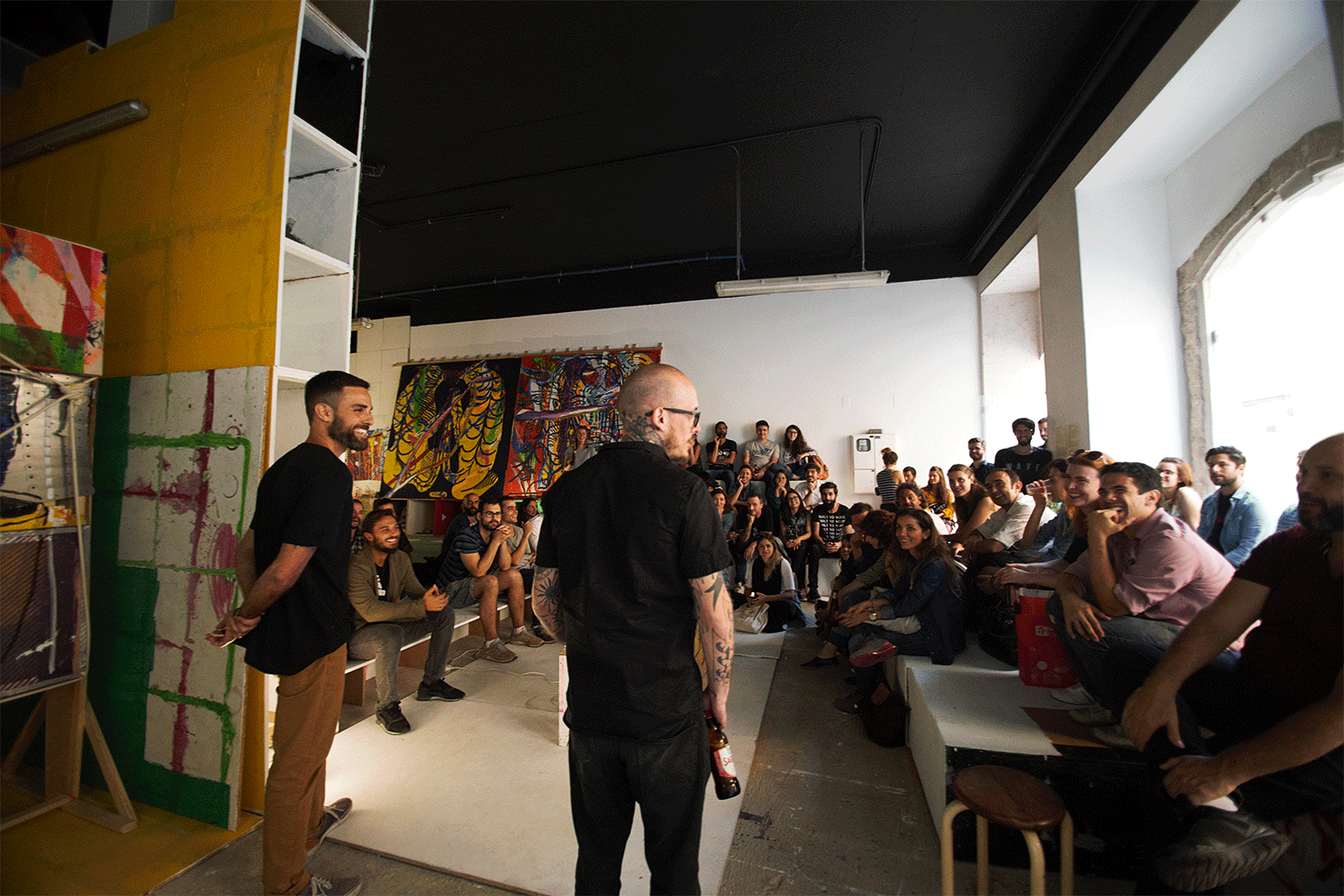 Wozens co-founders: Johnny and Rique Inglez - introducing the space dedicated to the daily development of a WOrld citiZEN - or simply WOZEN – the active and committed individual our planet calls for. (photo: Lucca Miranda)