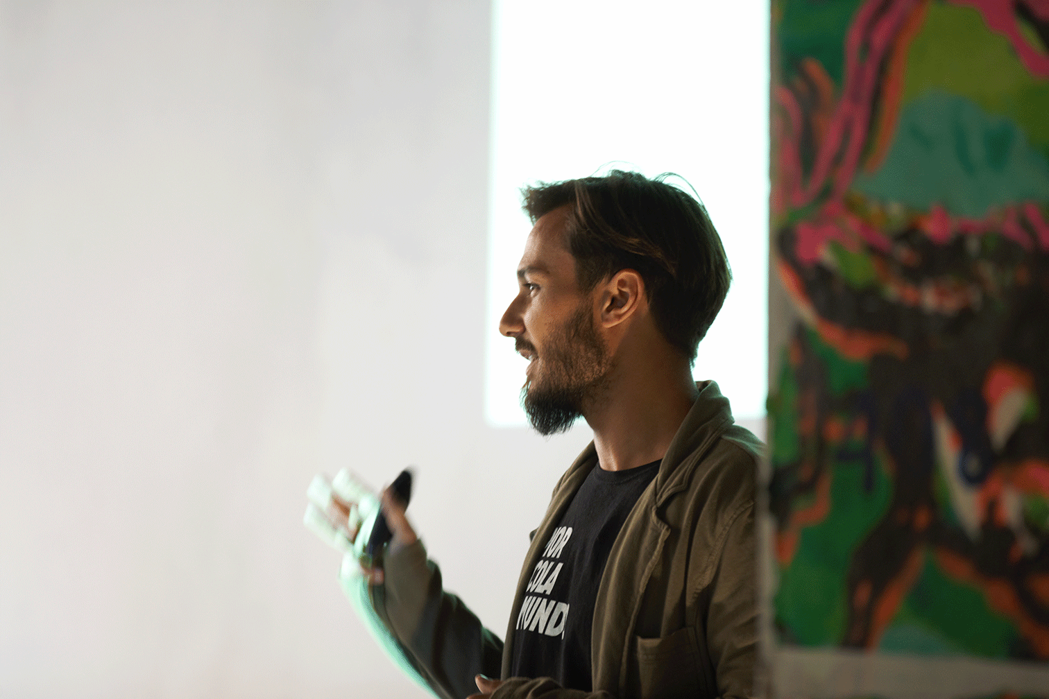Jean Philipe Rosier - educator and partner of Perestroika - Sharing his vision on how experience drives education (photo: Lucca Miranda)