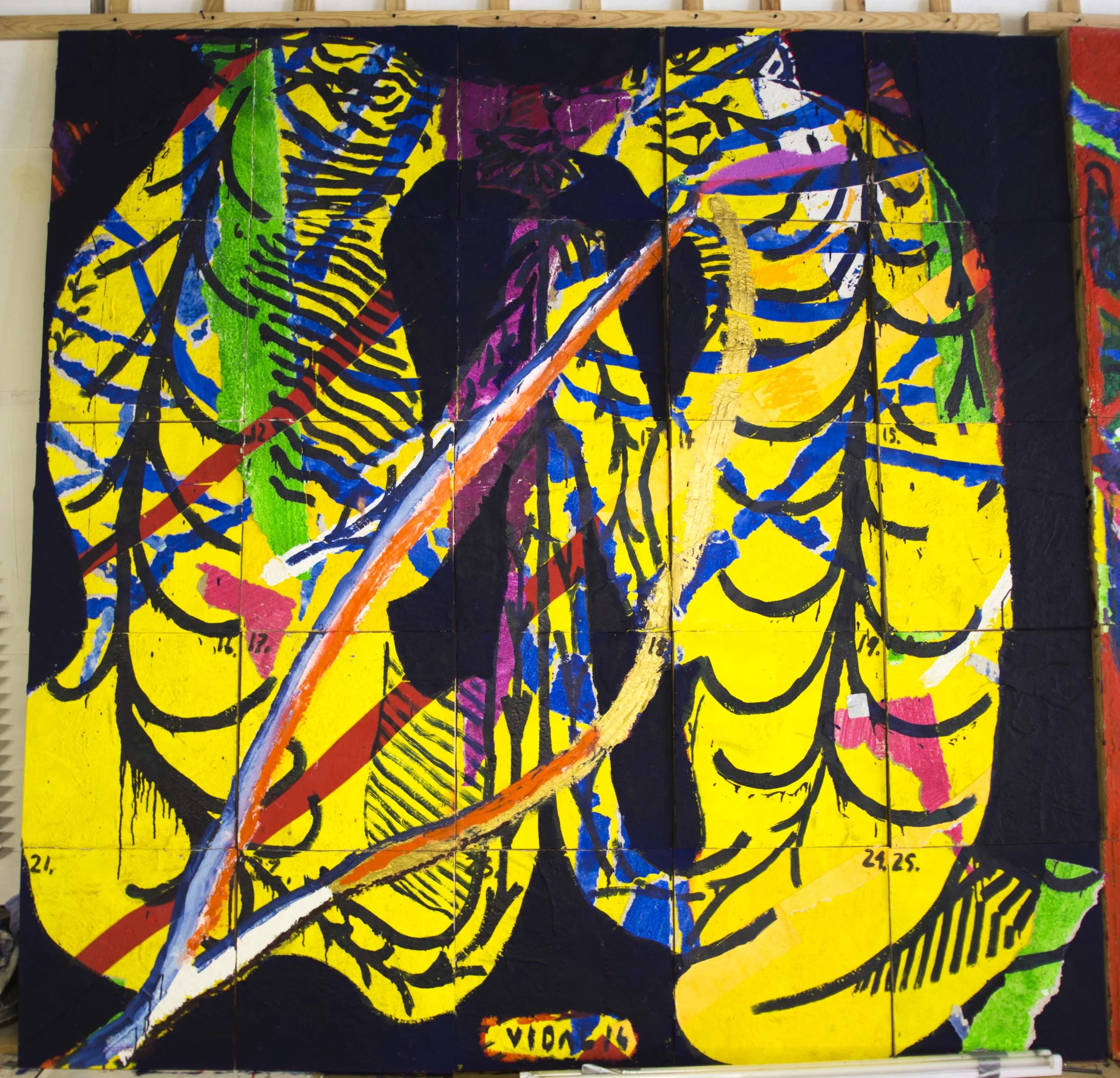 "Tigerkiss II" , 2016 | 250 x 250 cm - mixed technique