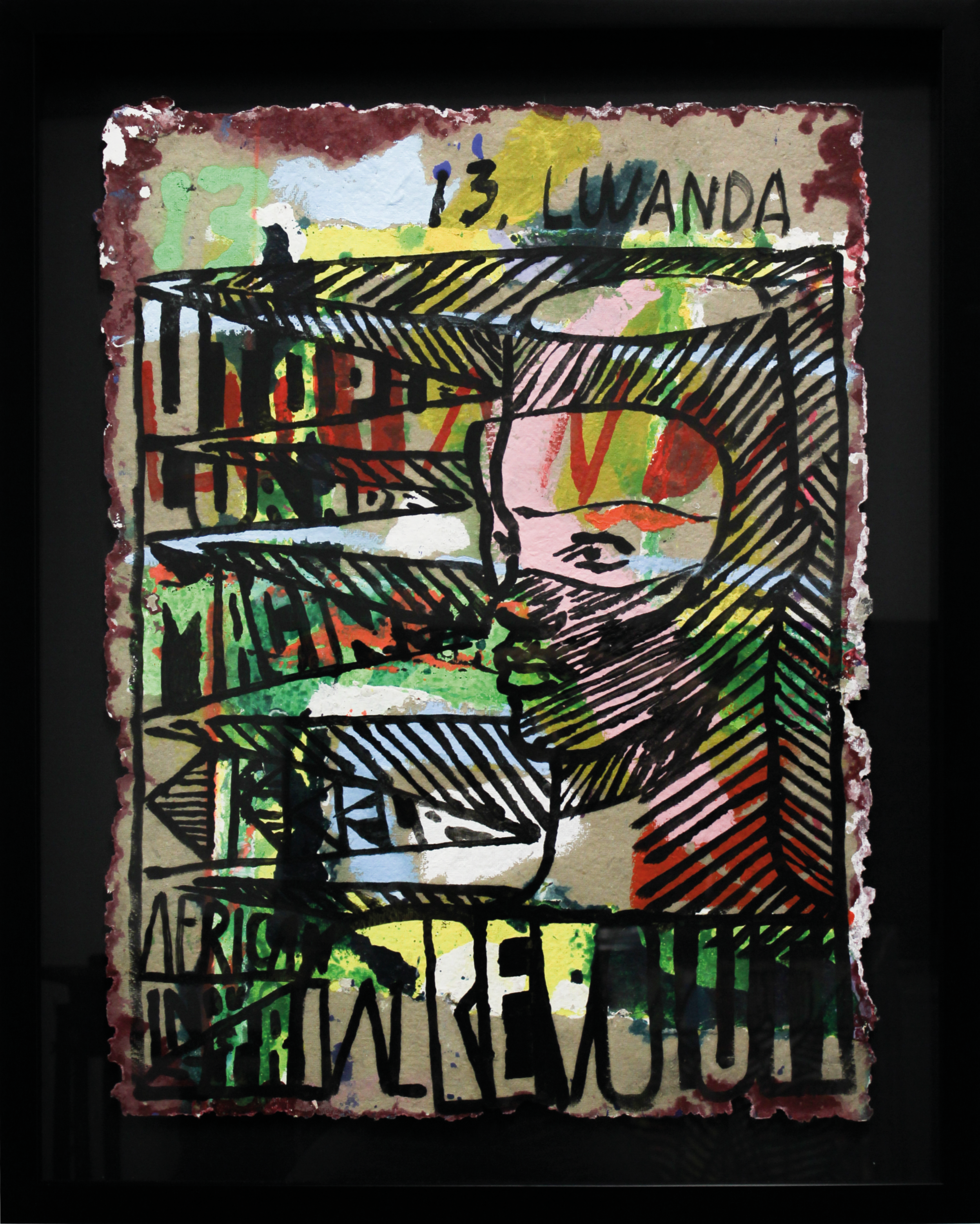 "Utopia Luanda Machine 2015 - 2017" #1 série de estudos de desenho a óleo sobre papel manufacturado na Oficina de Papel / series of idian ink drawing studies on manufactured paper in "Oficina de Papel" | 95 x 75 cm