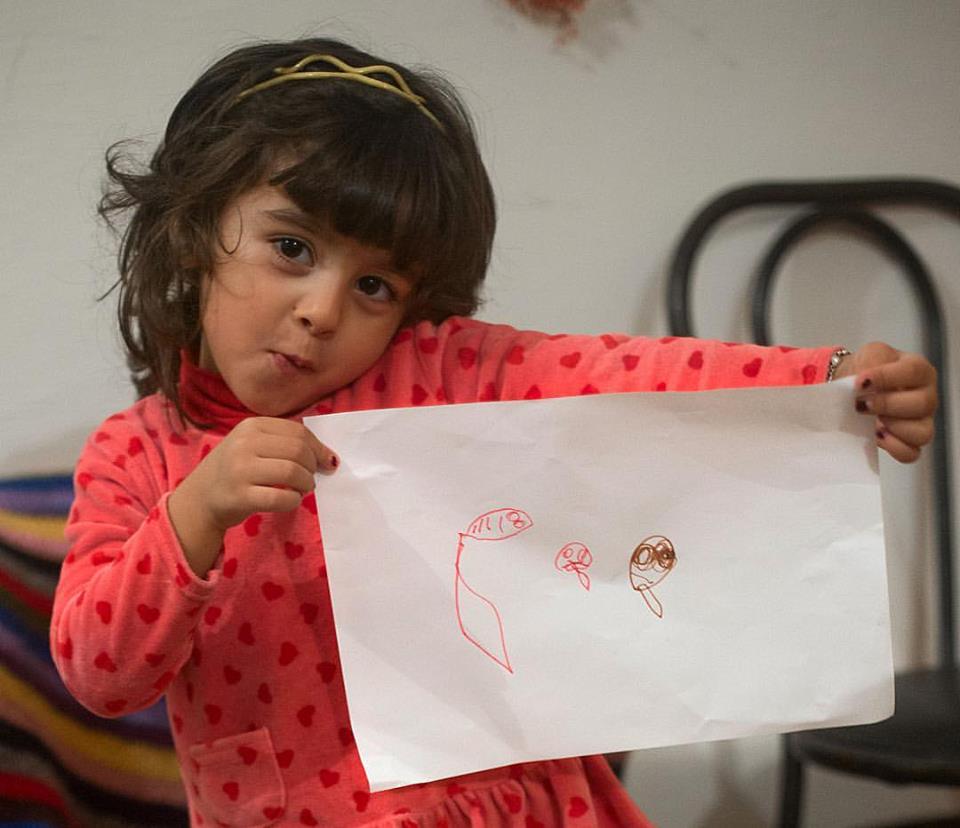 Tala Khalil, 4, Syria. "When we lived in Turkey there were a lot of cockroaches. I still remember because I hate it"