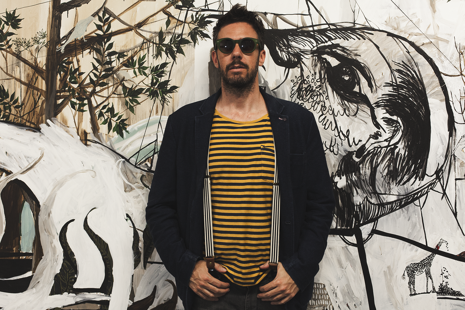 JAS | The portuguese artist based in Porto during his exhibition at Wozen | photo: Hugo Inglez