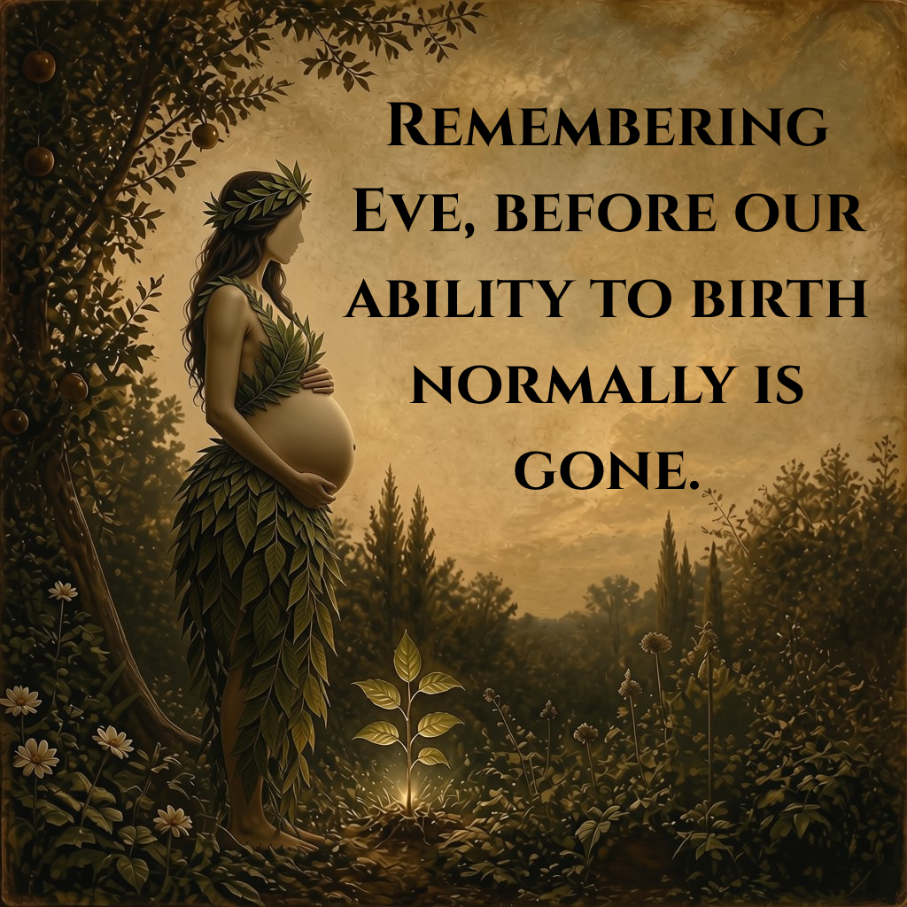 Remembering Eve, before our ability to birth normally is gone.
