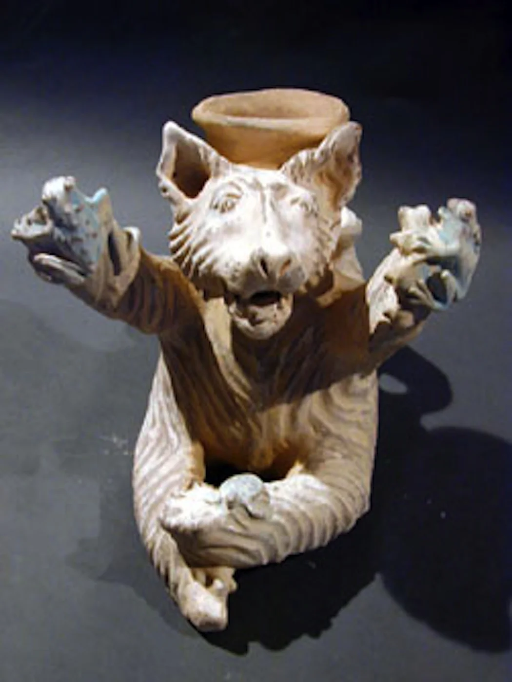 " Tiger Vase with Frogs ", Earthenware