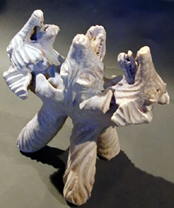 " Three Dog Vase ", Earthenware