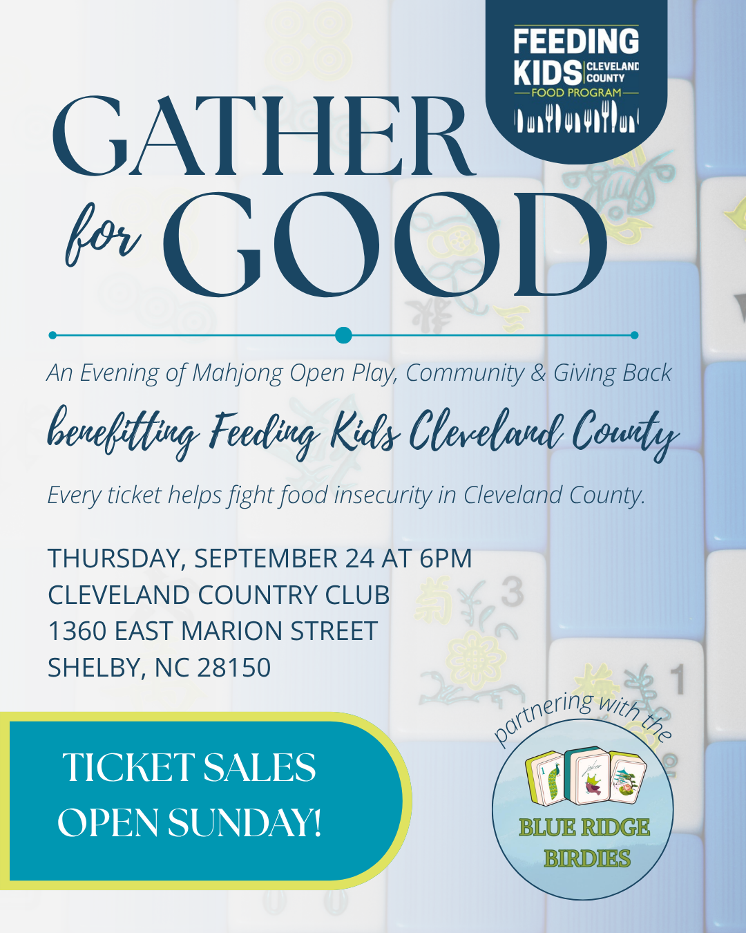 Gather for Good: An Evening of Mahjong Open Play, Community &amp; Giving Back