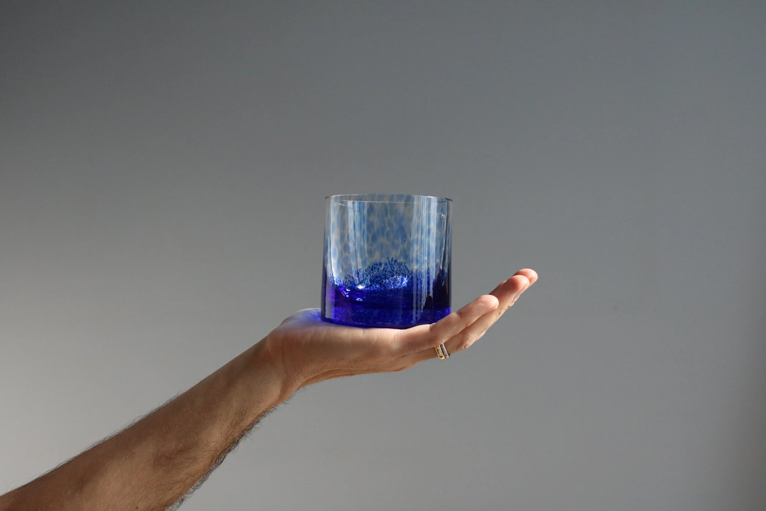 Handblown Marinha Whiskey Glass