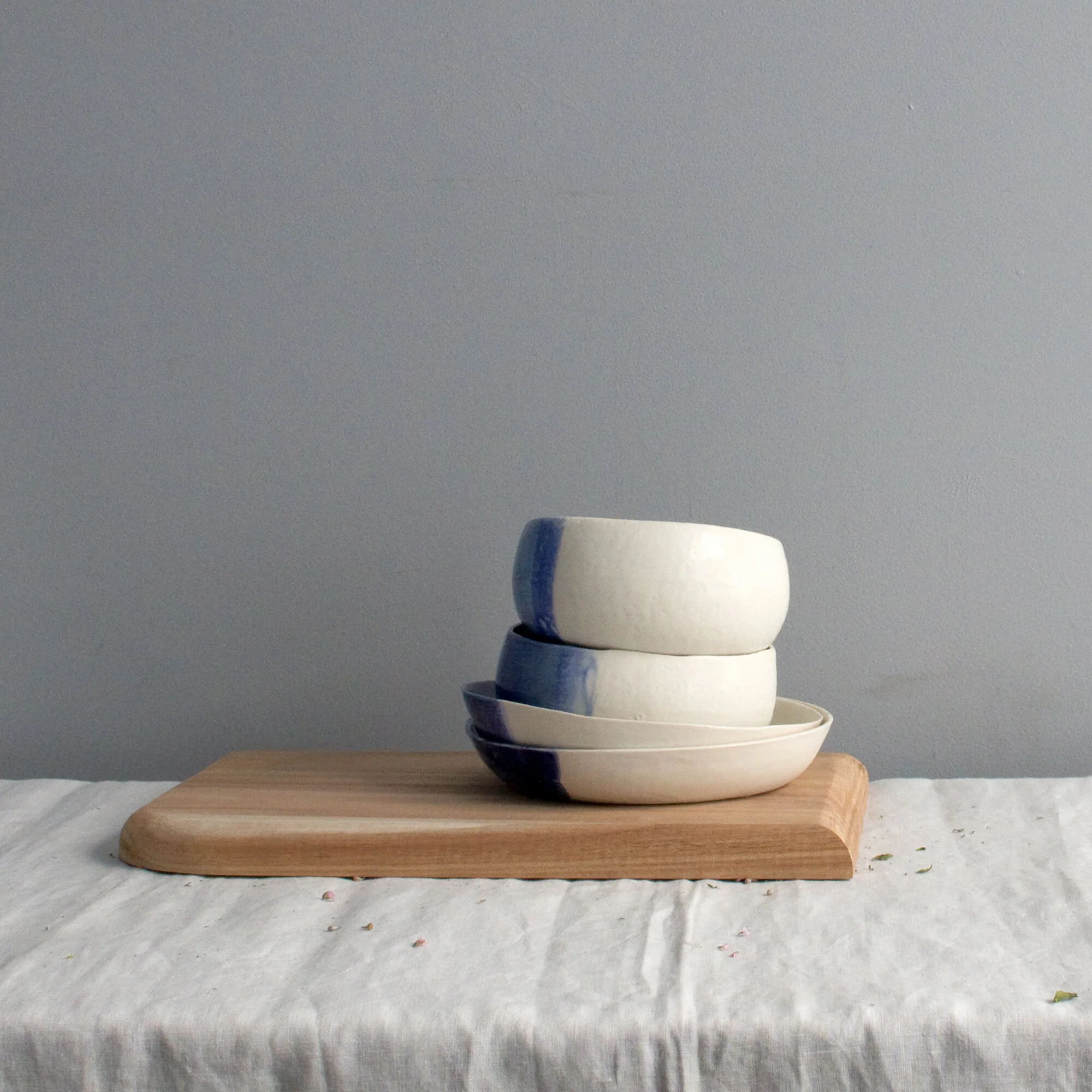 Brilliant Blue Demi-Dipped Small Serving Plate