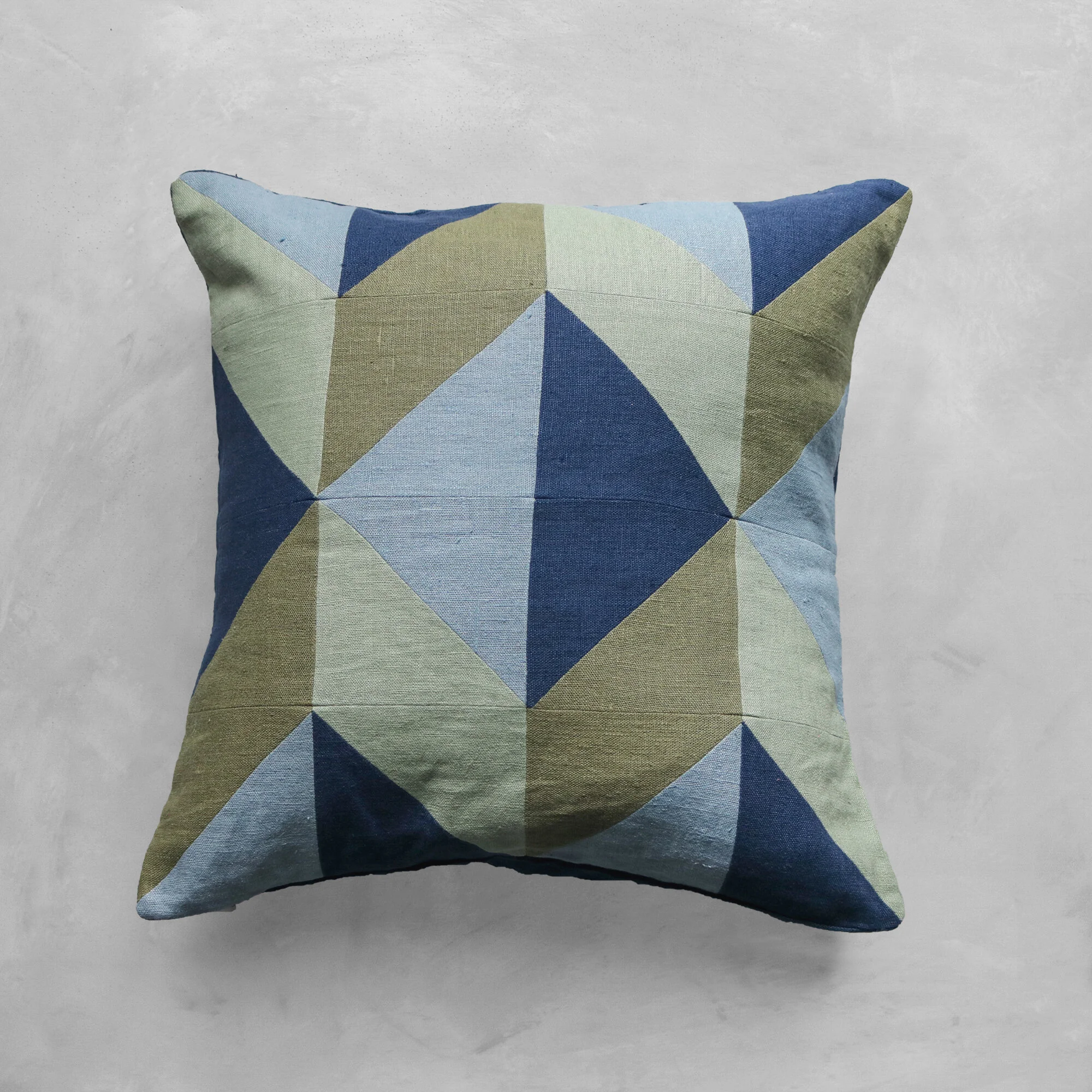 Porto Stonewashed Linen Pillow Green Blue03