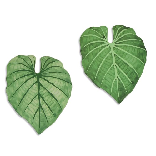 collaboration with Lauren Sphar on painted philodendron coasters for Williams-Sonoma   