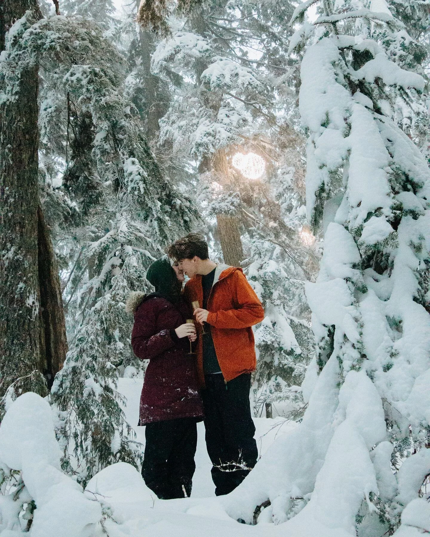 feeling very blessed I got to capture the moment my brother proposed to my soon to be sister @wilsonnyla 🤍 it was dark and snowy, and I was using my long surf lens hiding in a bush wearing a disguise, I&rsquo;ll never forget this day.  So much love 