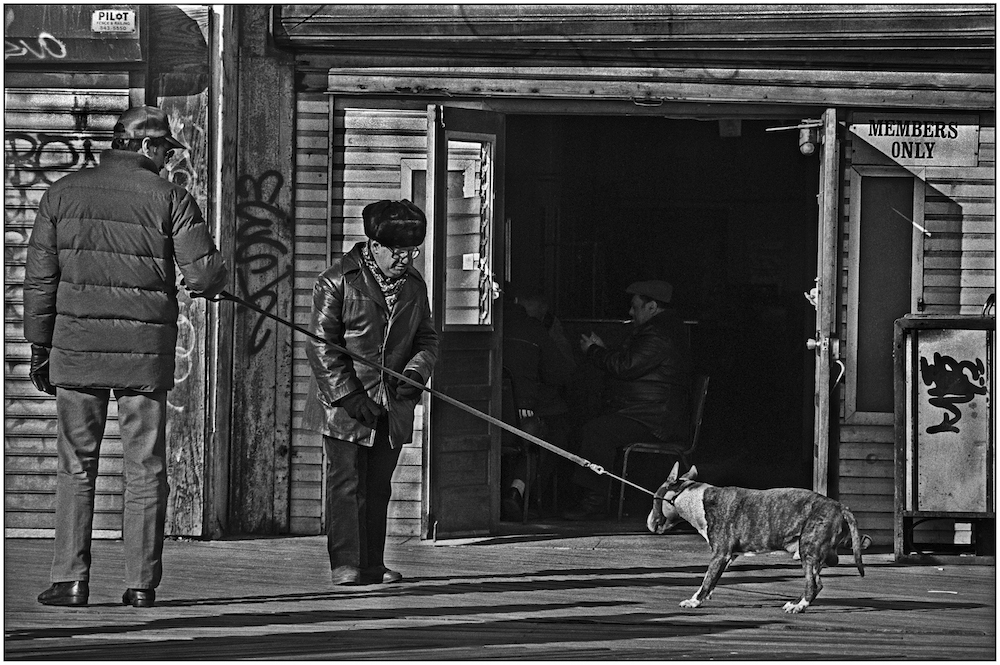 Men’s social club on Brighton Beach Boardwalk. January 17, 1987