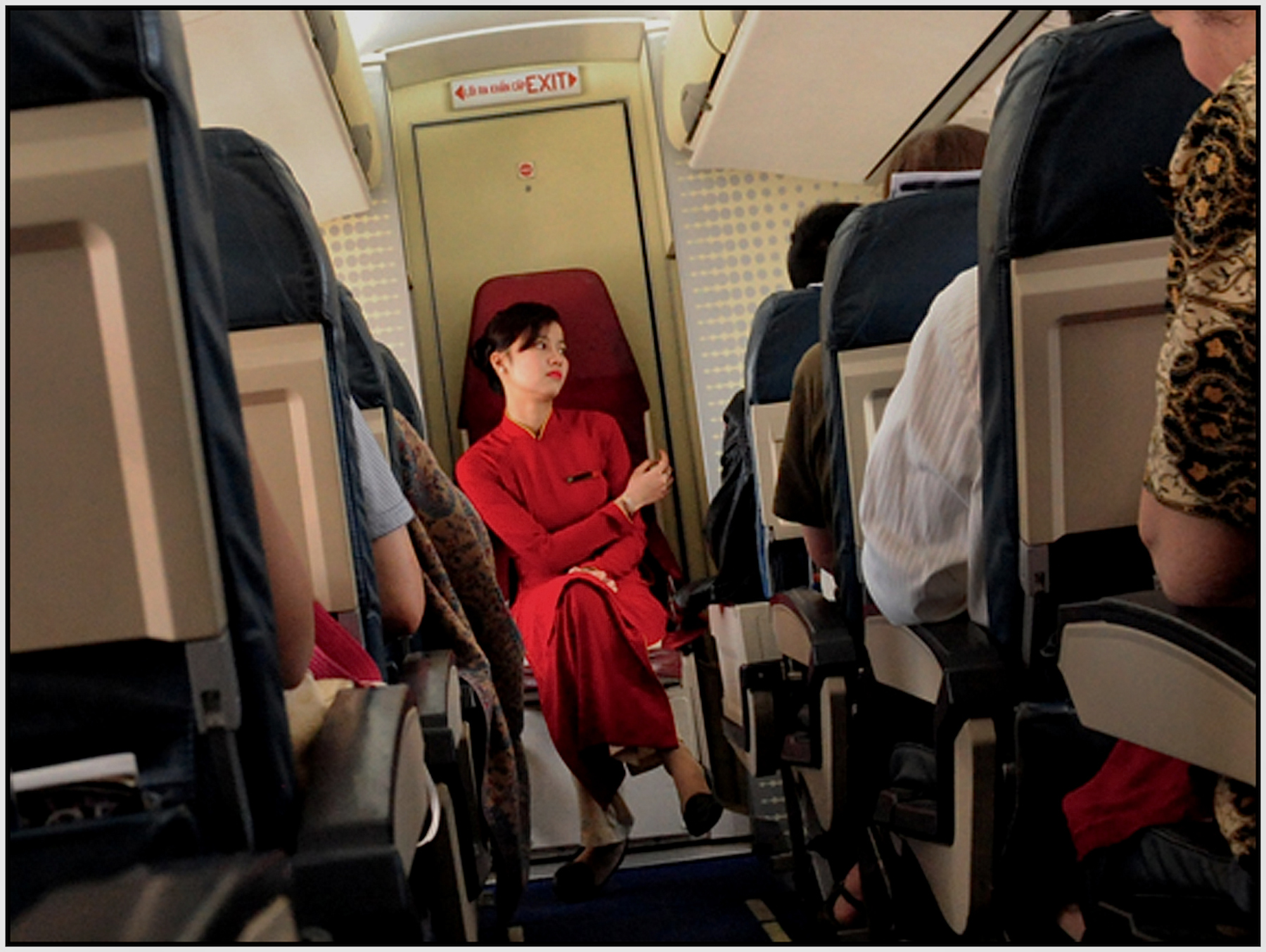  Flight Attendant on a Vietnam Airways domestic flight, March 2015. #0311 