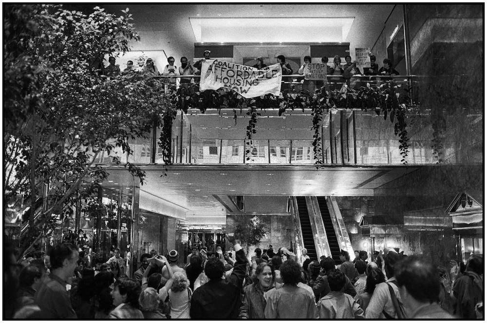 Demonstration for Affordable Housing, Trump Tower, Manhattan, 1985.