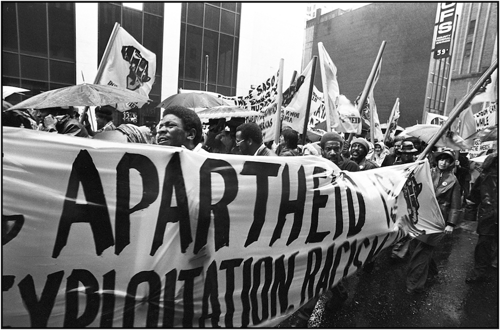 Anti-Apartheid March, Herald Sq., NYC, May 1, 1977.