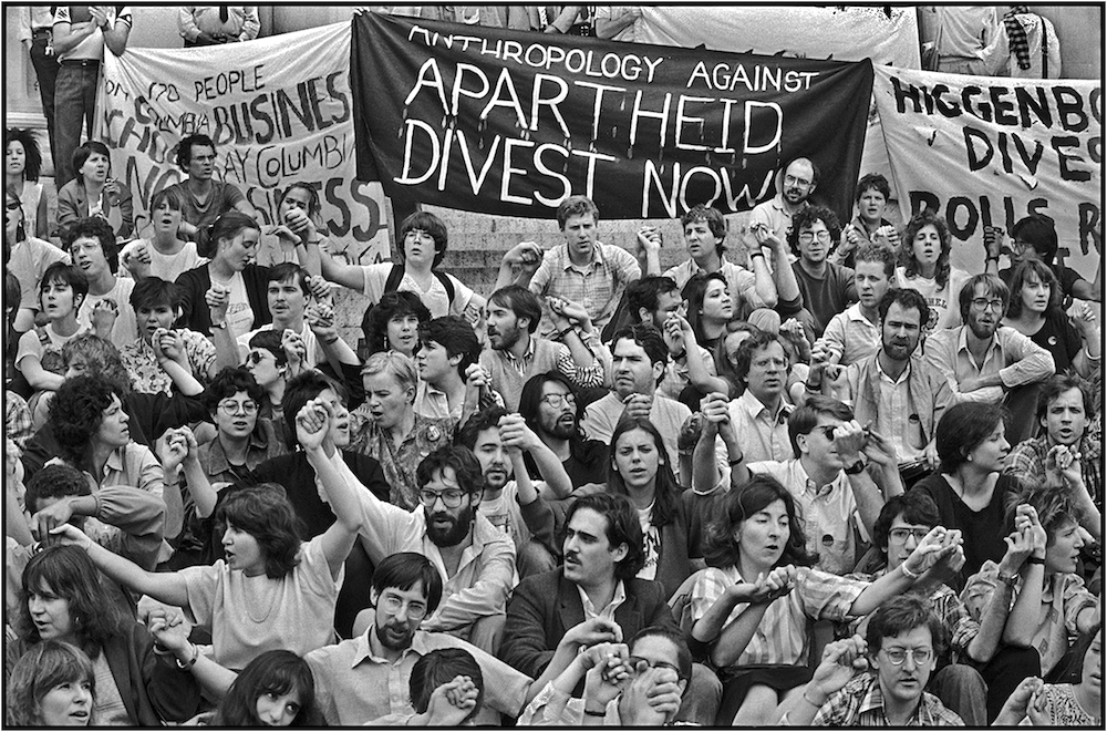 Anti-Apartheid Rally, Columbia U., NYC, May 6, 1985.