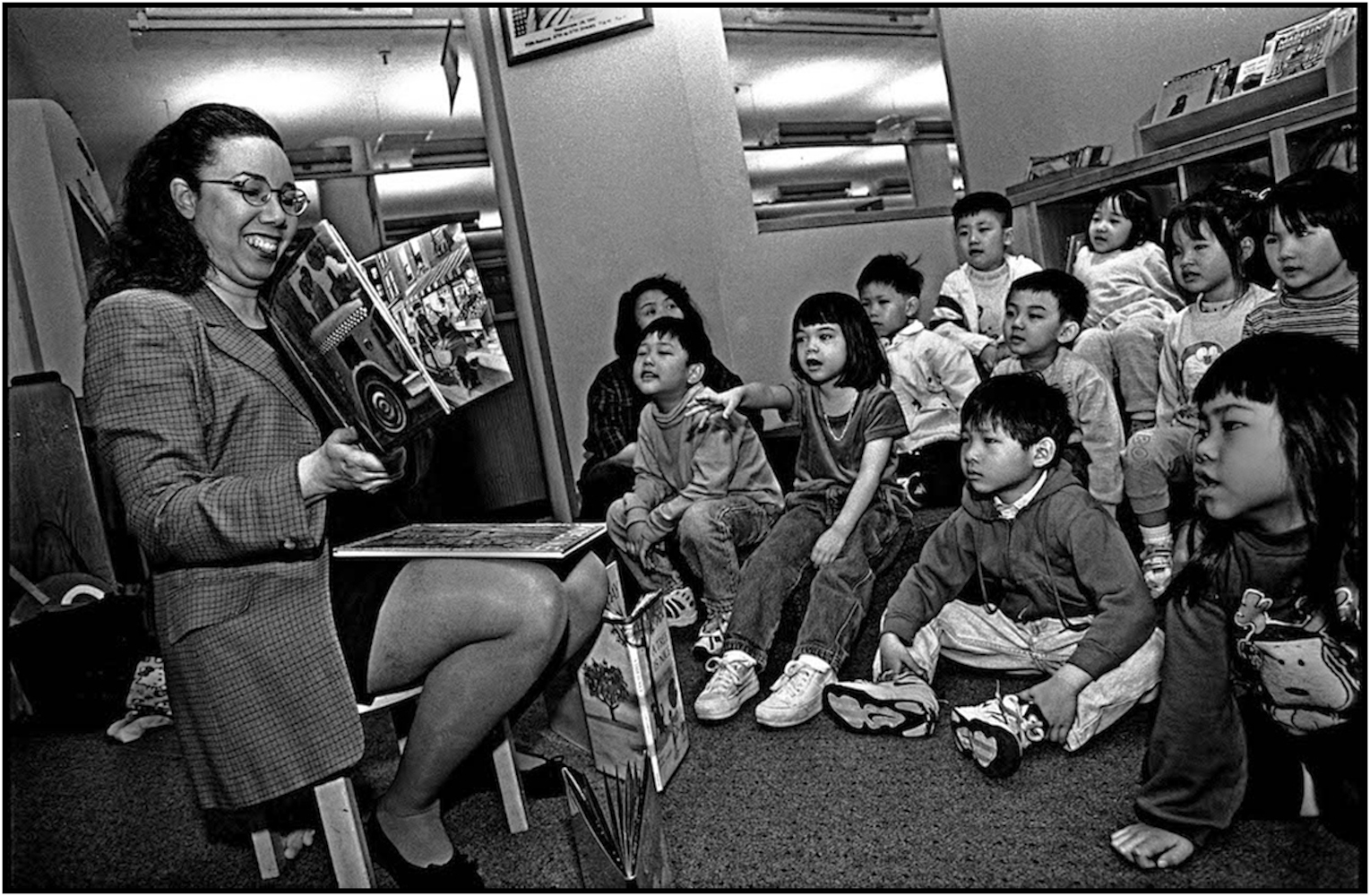 Child librarian, New Amsterdam branch, New York Public Library, Manhattan.