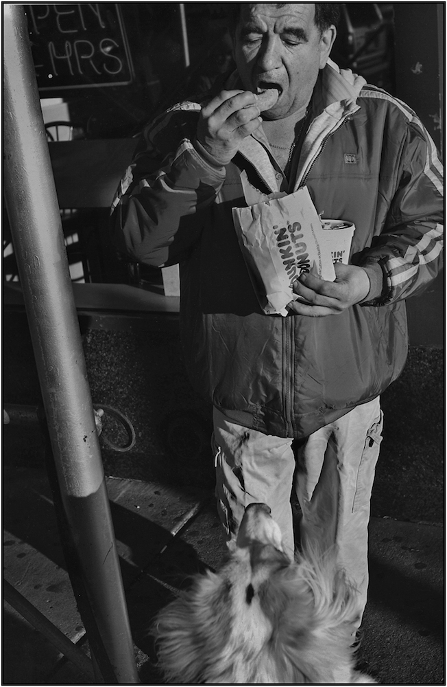  “Man, Dog, Donut,” NYC, 2008. 