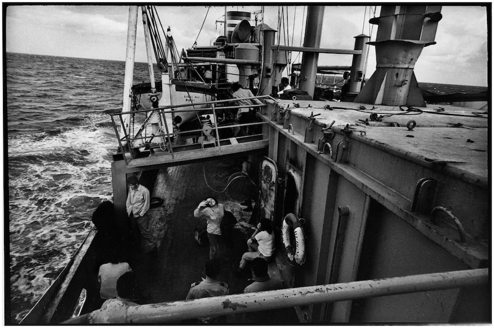 70-19a   FIRST VENCEREMOS BRIGADE   LUIS A. BERGNES BOAT TO ST. JOHN   CANADA   1970   George Cohen    copy.jpg