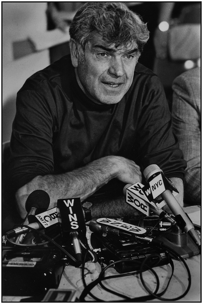   Victor Gotbaum, E.D. District Council 37, AFSCME, Press Conference, NYC, c.&nbsp;1985.  