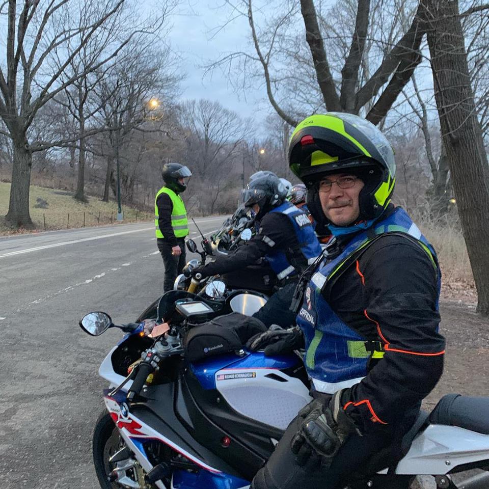 Richard getting ready to race in 40 degree weather