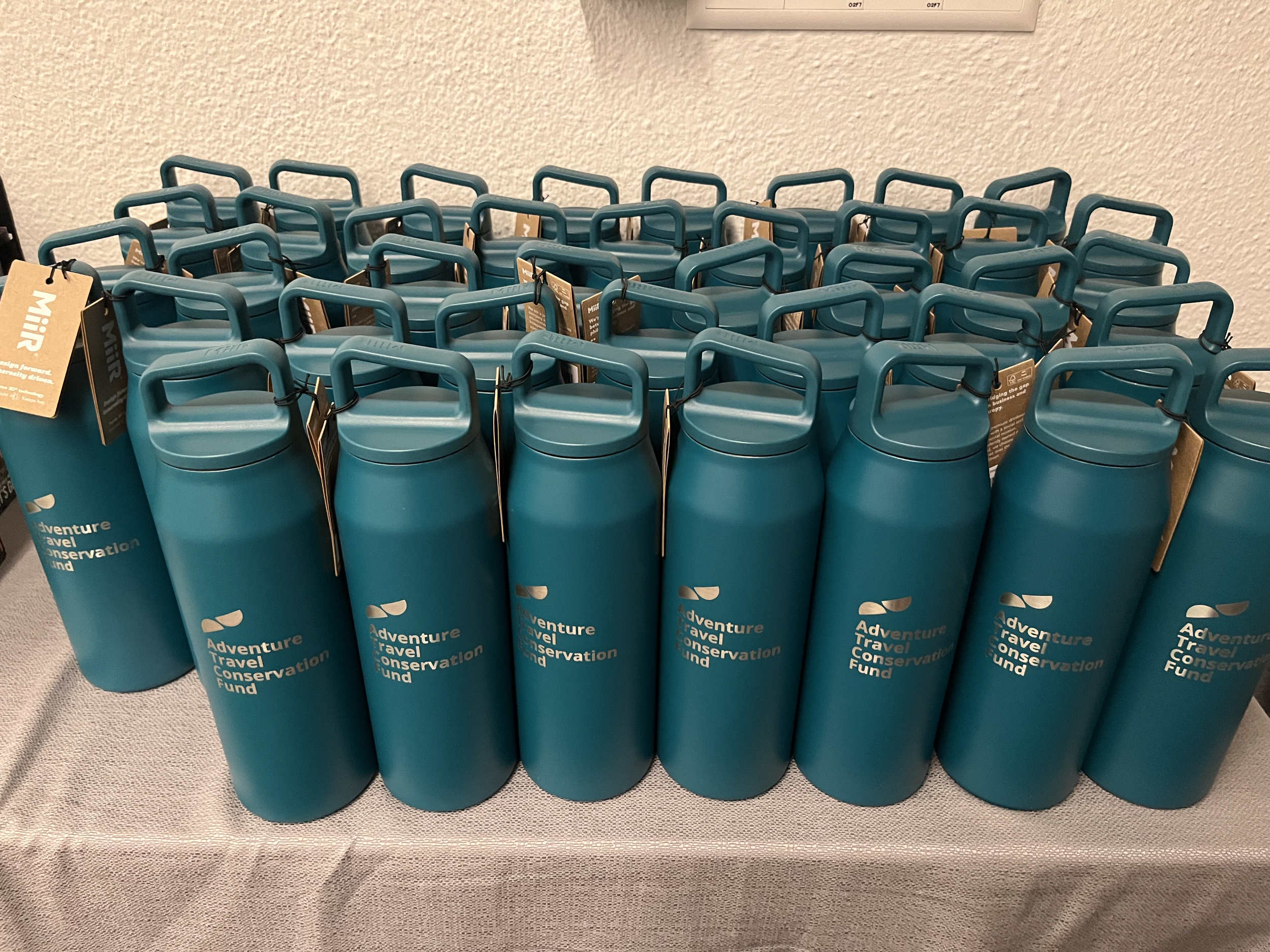 ATCF water bottles donated by MiiR