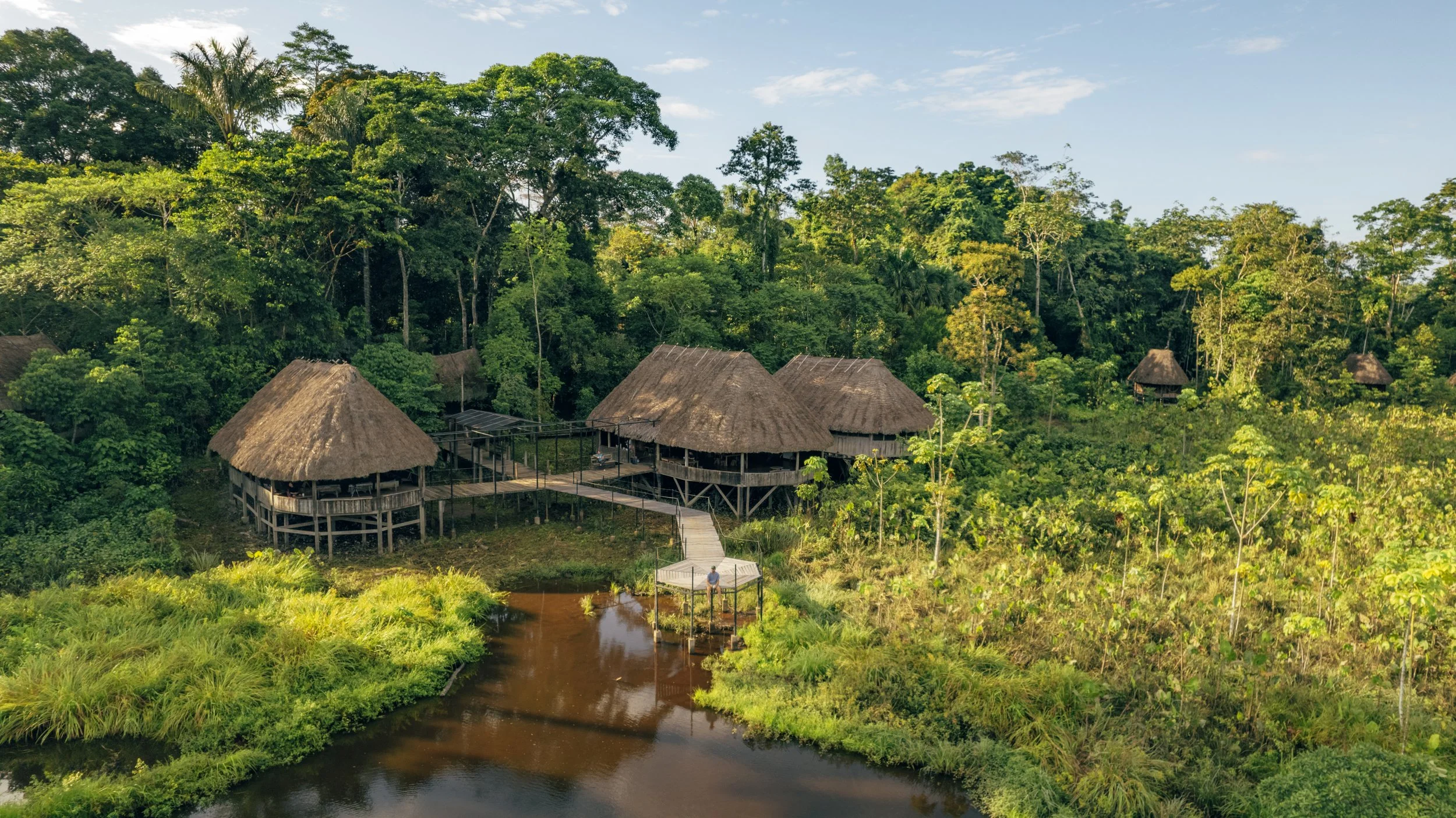 kapawi ecolodge huts in ecuador