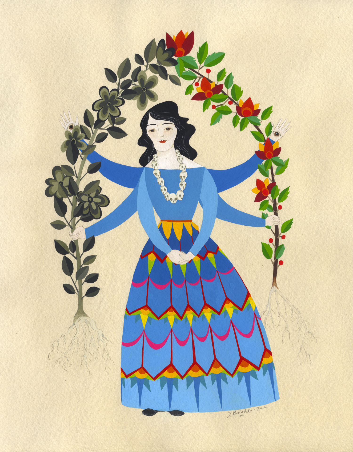 Ma . 2016 . Gouache on tea-stained paper.