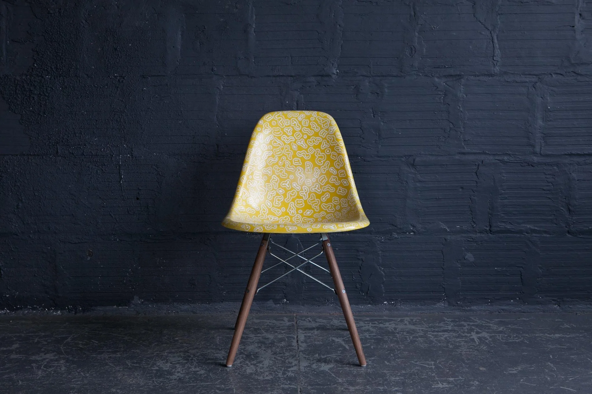  Hand painted vintage Eames Shell and Rocker Chair for The Good Mod in Portland. 