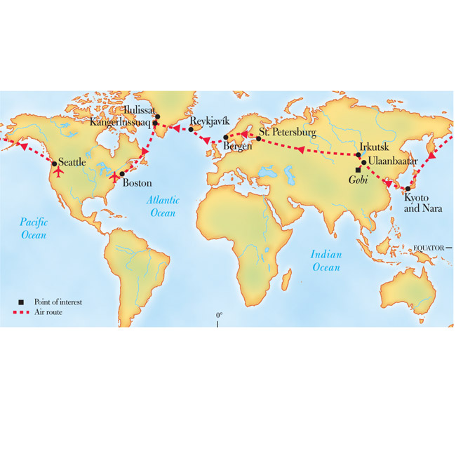 Around the World by Private Jet: The Northern Route Map