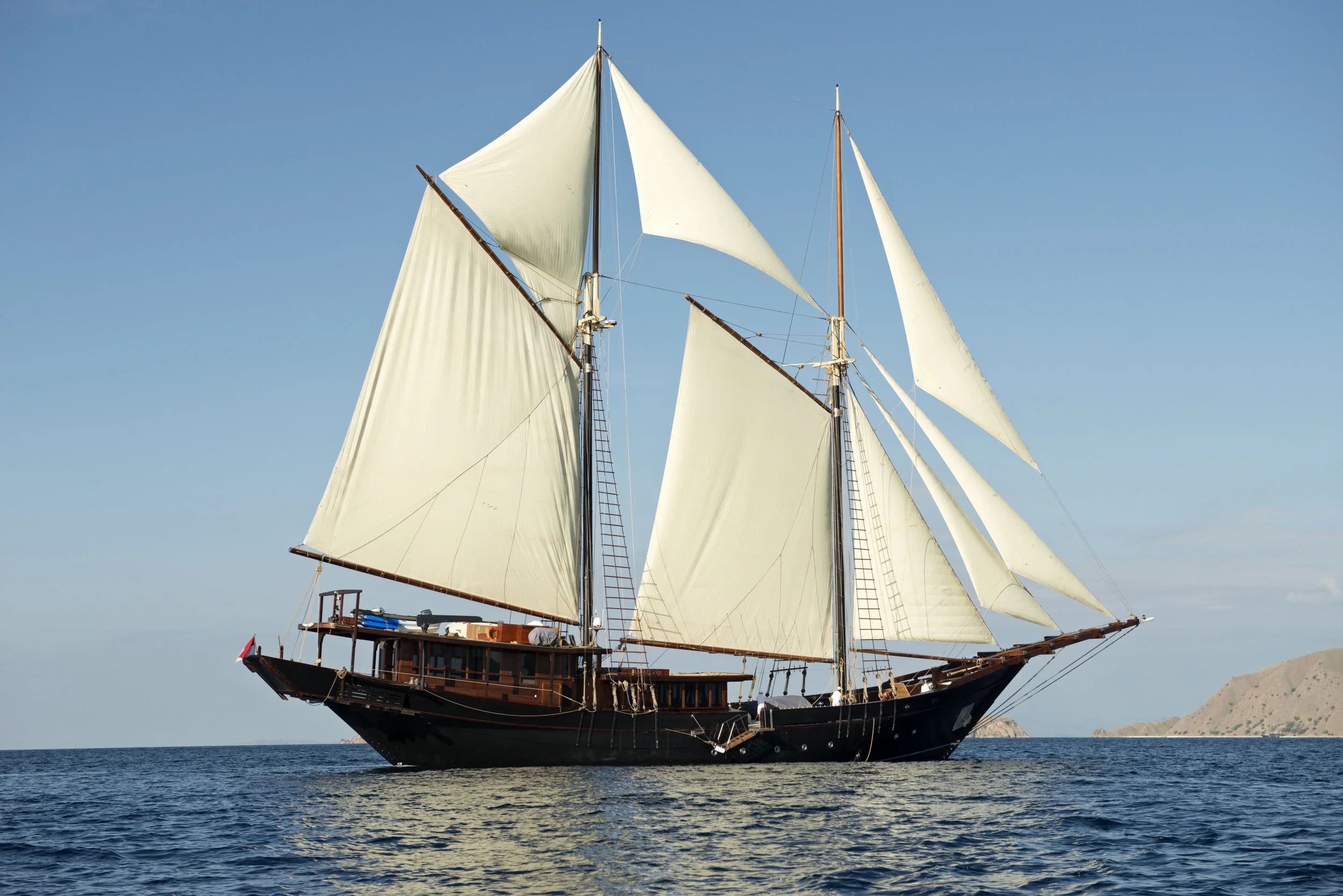 THE SHIP CAN ACCOMMODATE UP TO TEN GUESTS, WITH THREE SPACIOUS KING BED CABINS AND TWO BUNK BED CABINS