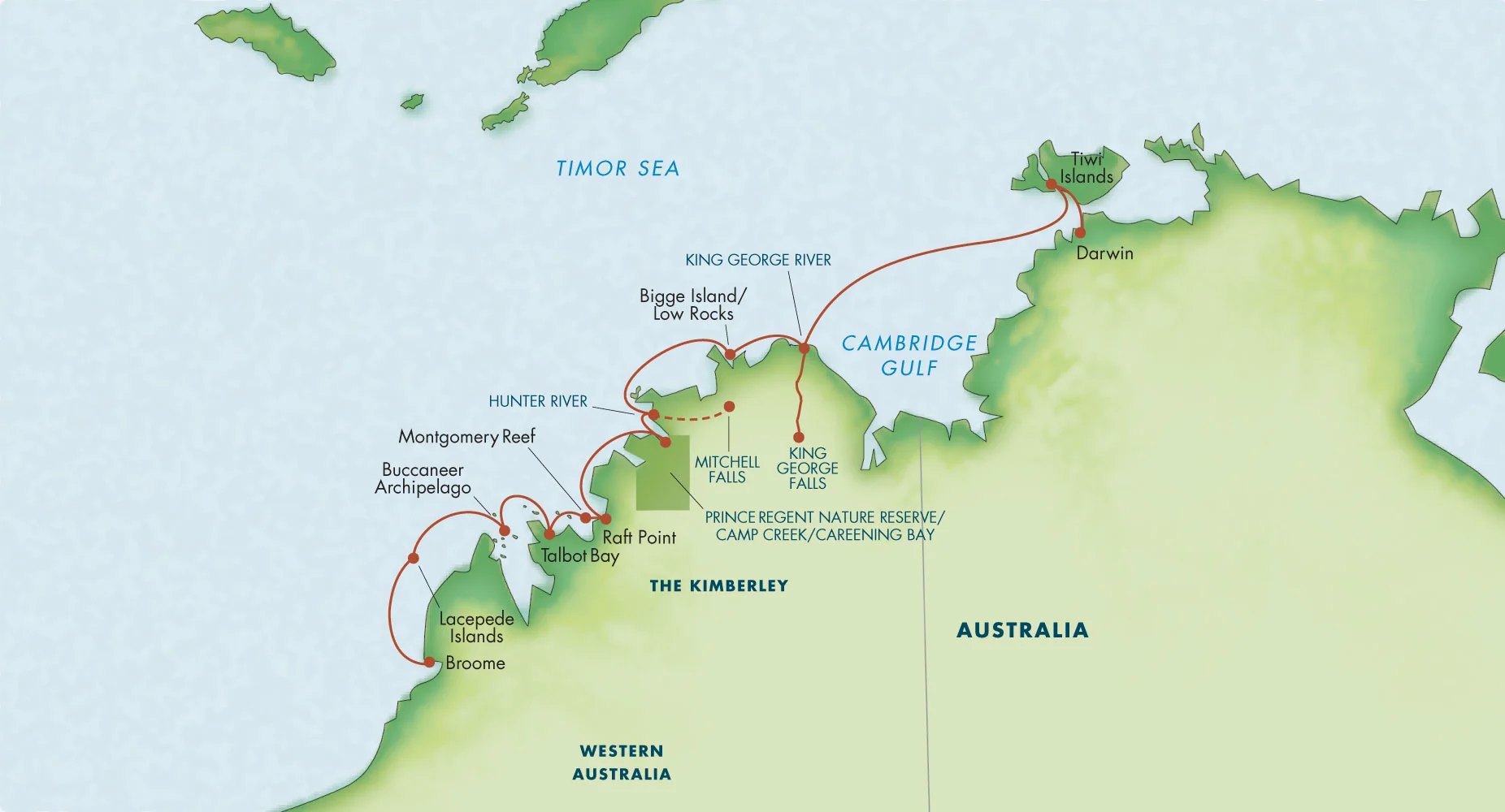 Australia's Kimberley Route Map