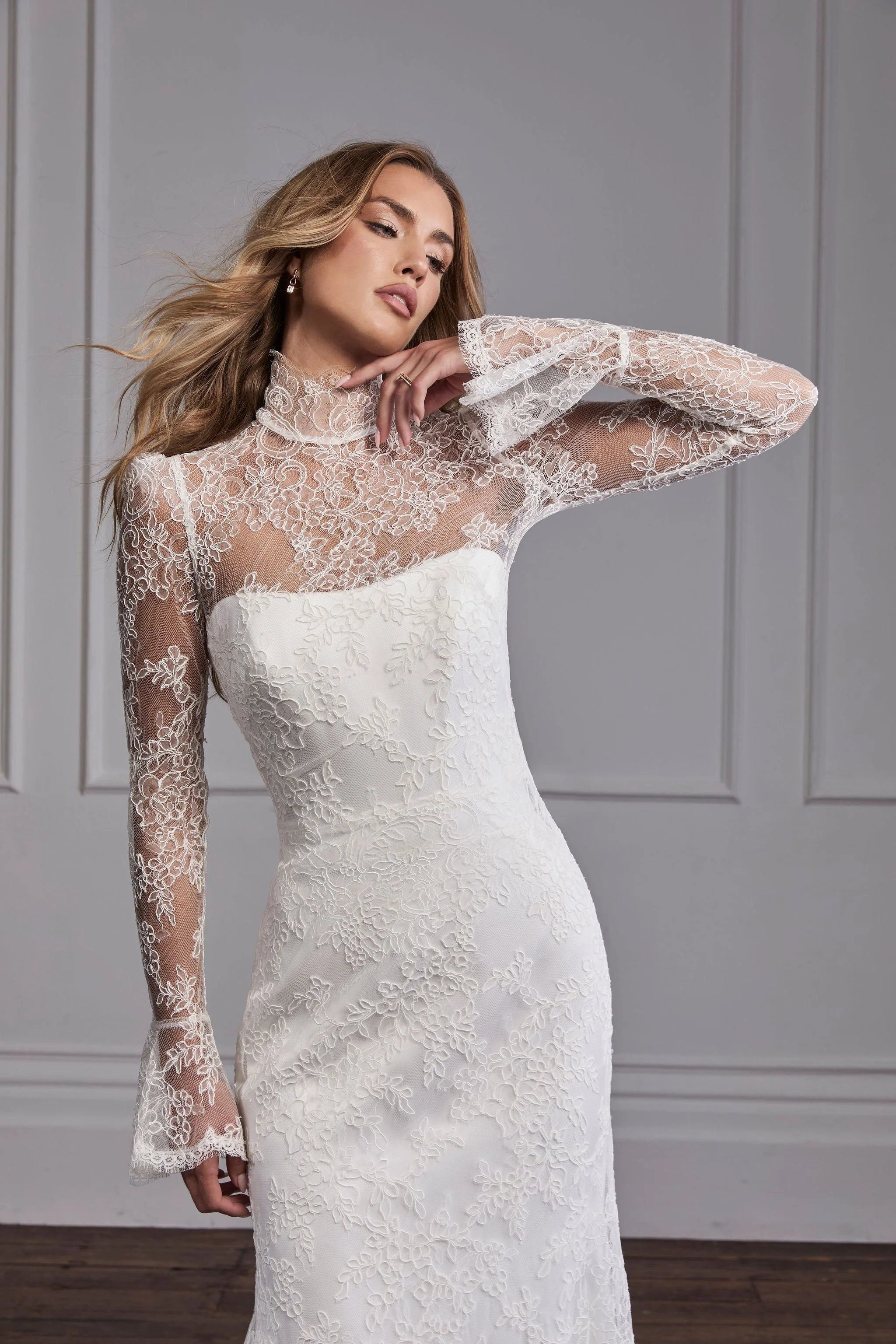 Suzanne Neville Lace Wedding Dress